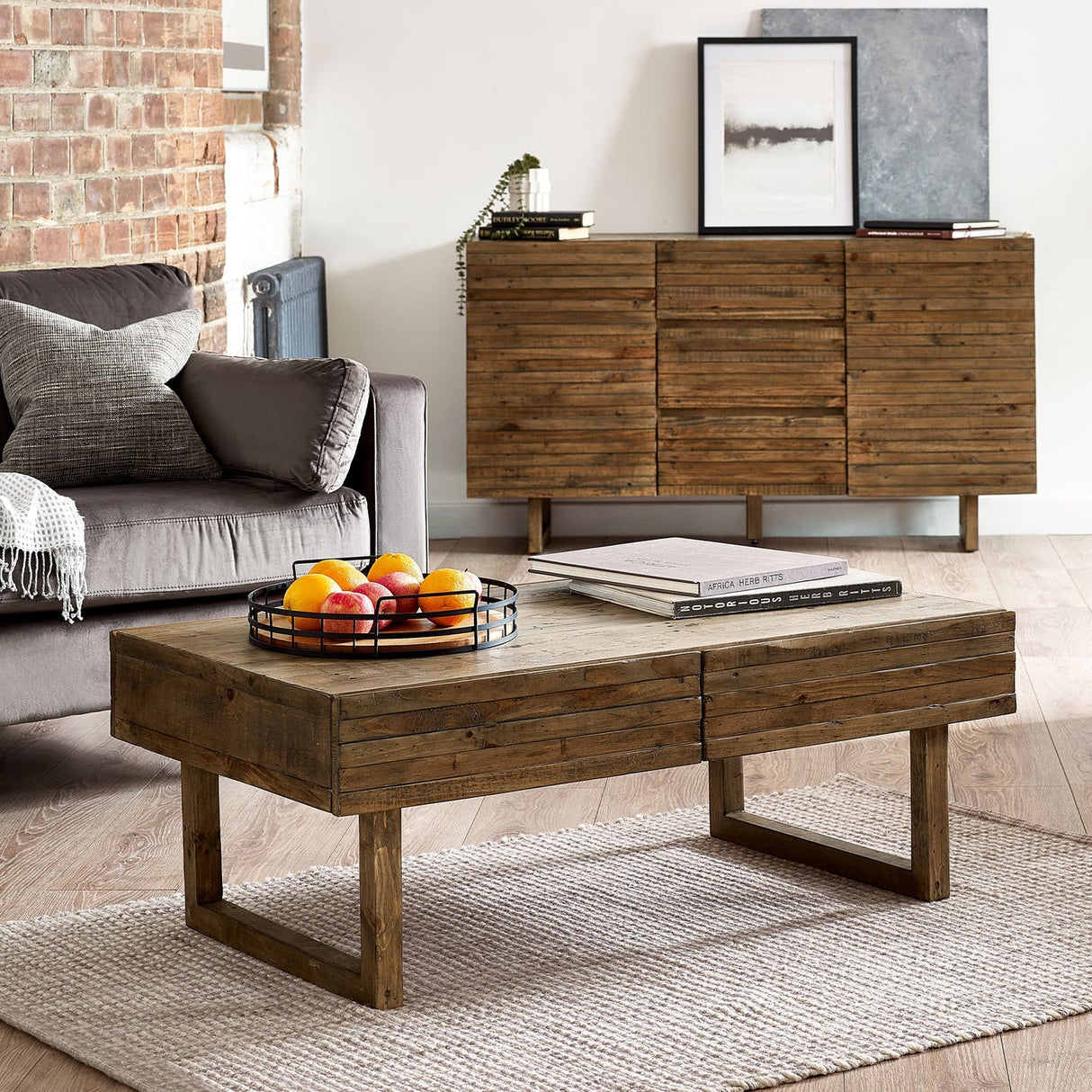 Wooden Coffee Table With 2 Drawers - Woburn