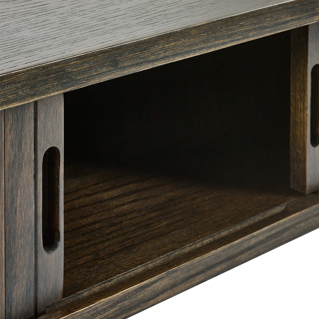 Wooden Coffee Table With 2 Sliding Doors - Arya