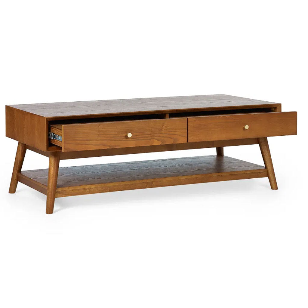 Wooden Coffee Table With 4 Drawers - Lowry