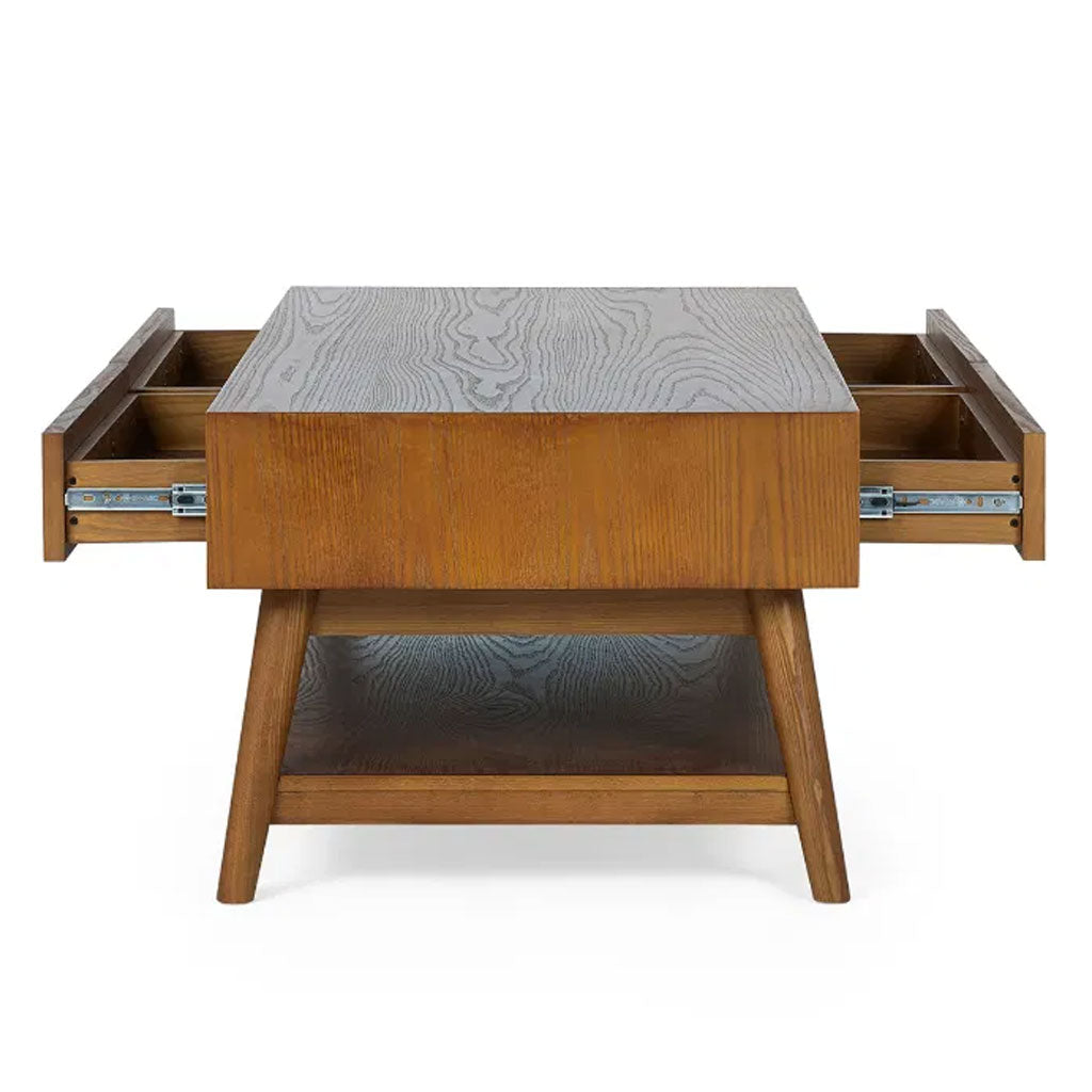 Wooden Coffee Table With 4 Drawers - Lowry