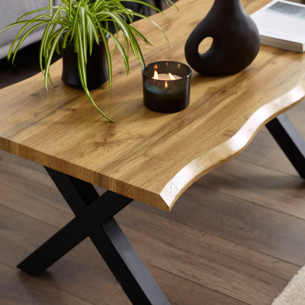 Wooden Coffee Table With Black Legs - Harvey