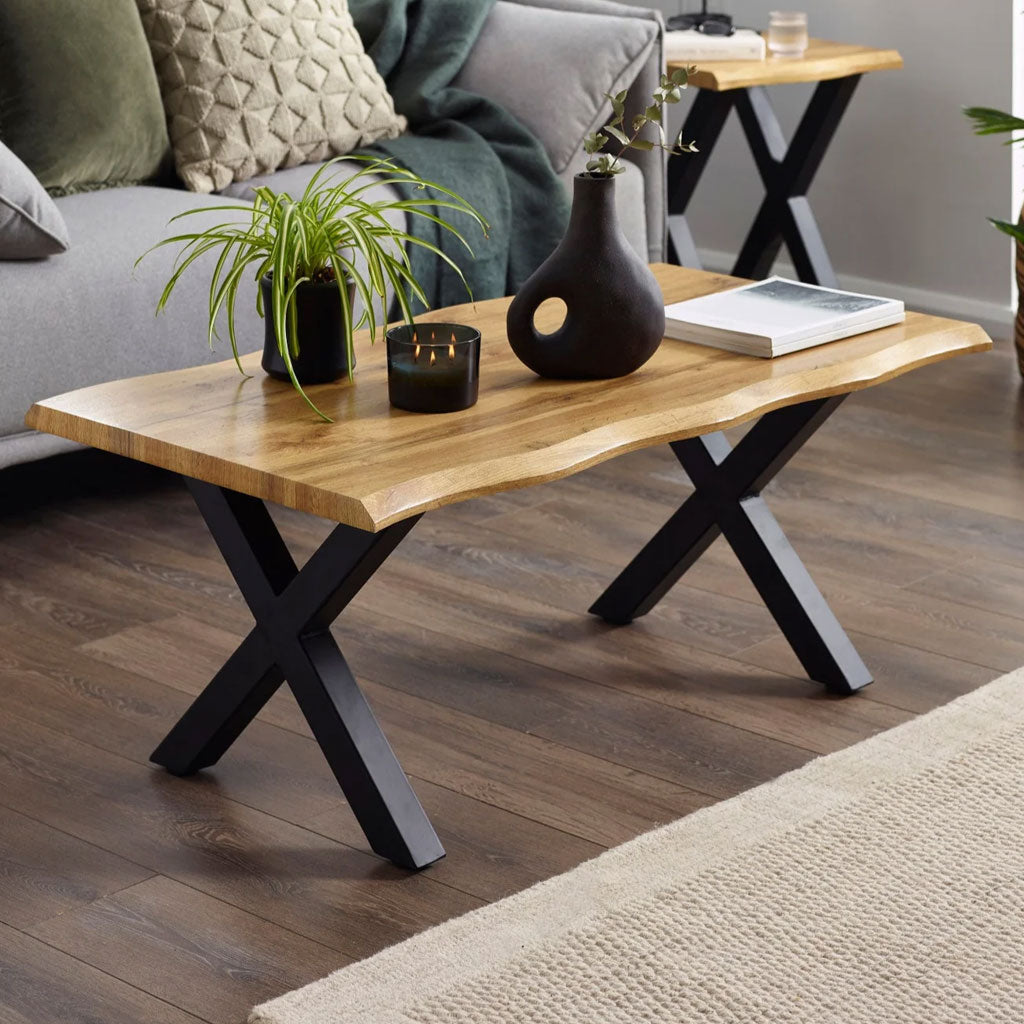 Wooden Coffee Table With Black Legs - Harvey