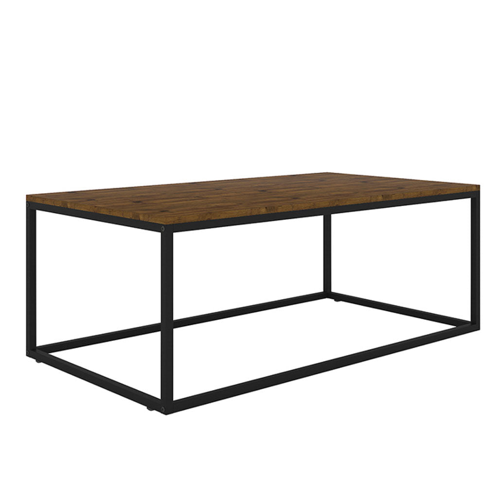 Wooden Coffee Table With Black Metal Frame - Ealing