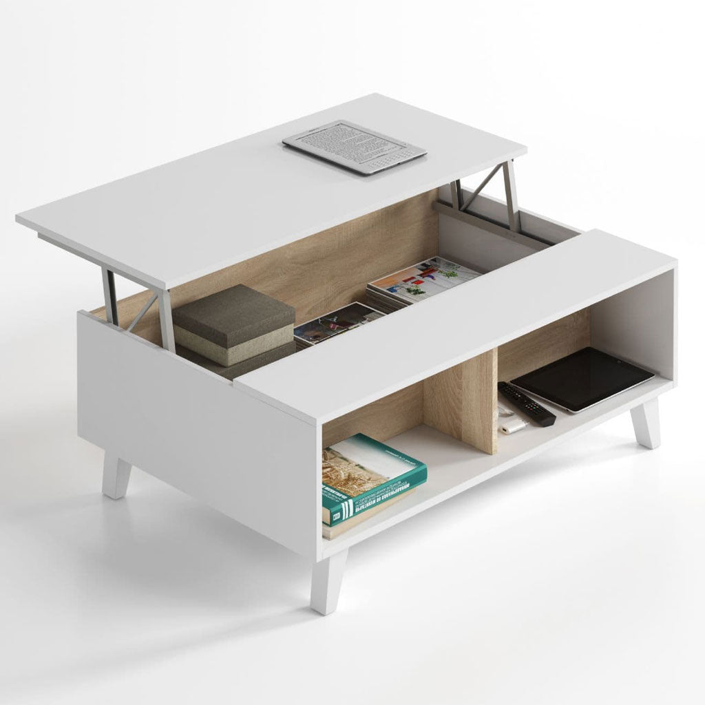 Wooden Coffee Table With Lift Up Storage - Troika