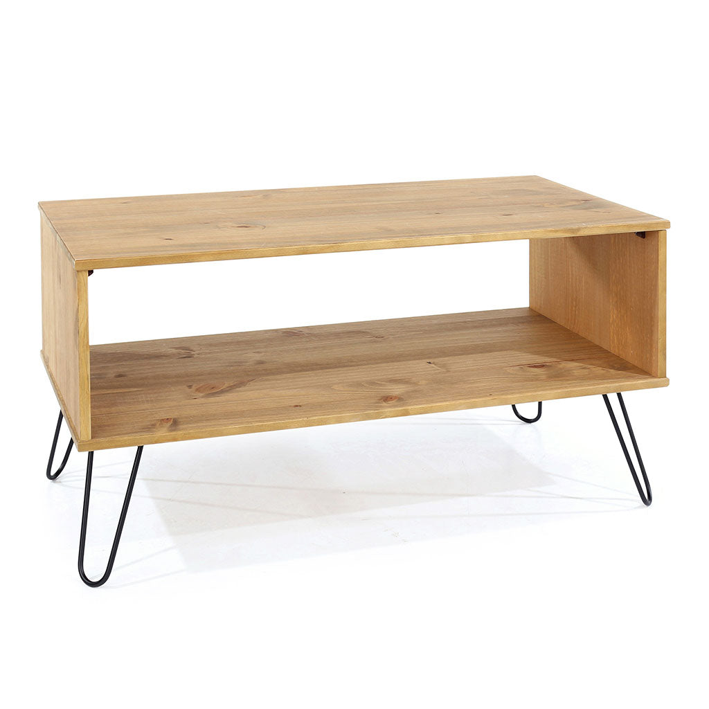 Wooden Coffee Table With Shelf - Augusta