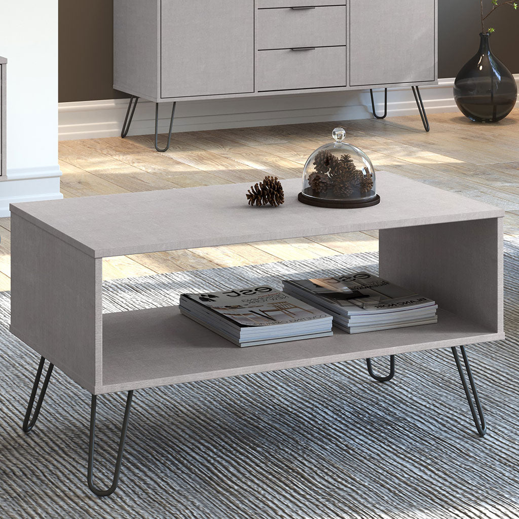 Wooden Coffee Table With Shelf - Augusta