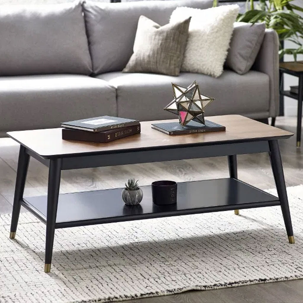 Wooden Coffee Table With Shelf - Findlay
