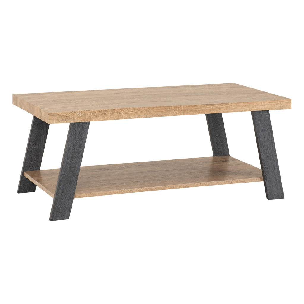 Wooden Coffee Table With Undershelf - Eddie