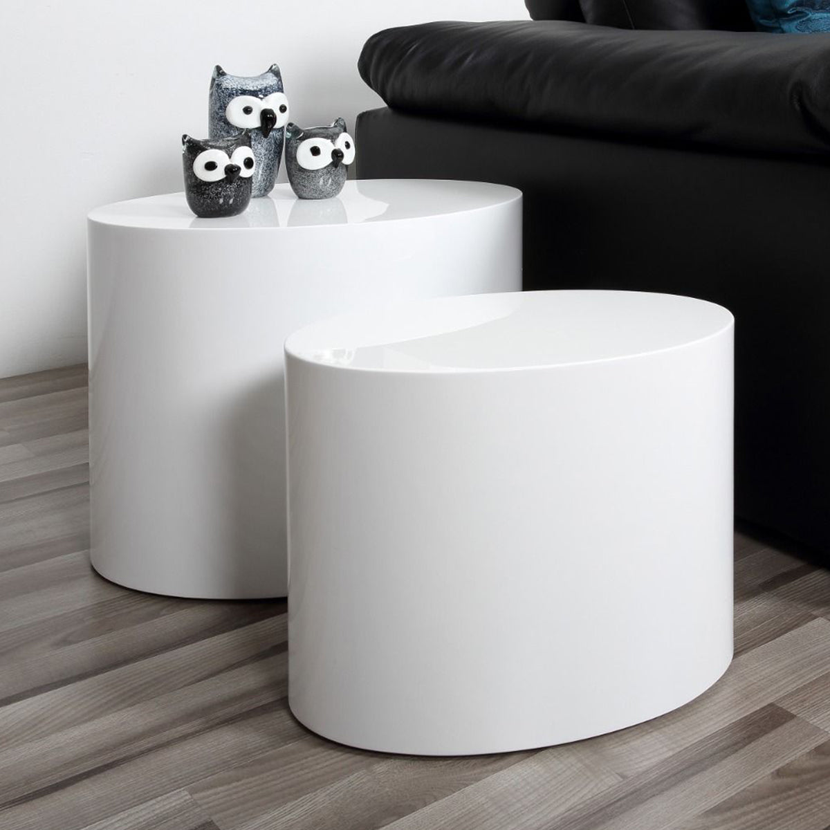 Wooden Coffee Tables in Set Of 2 Oval - Mice