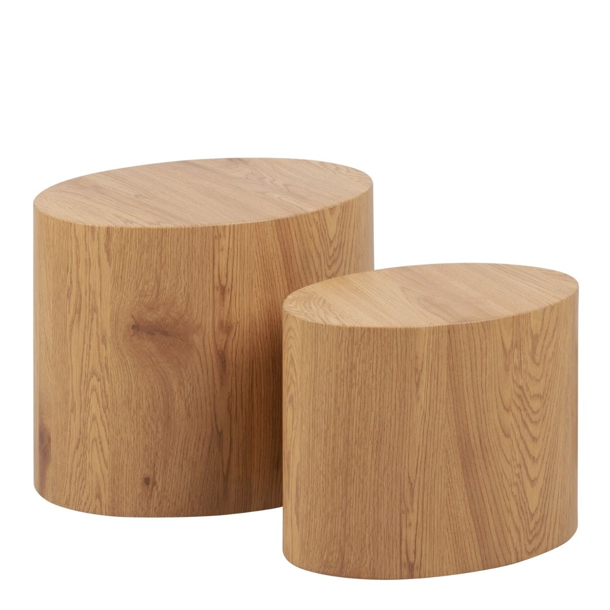 Wooden Coffee Tables in Set Of 2 Oval - Mice