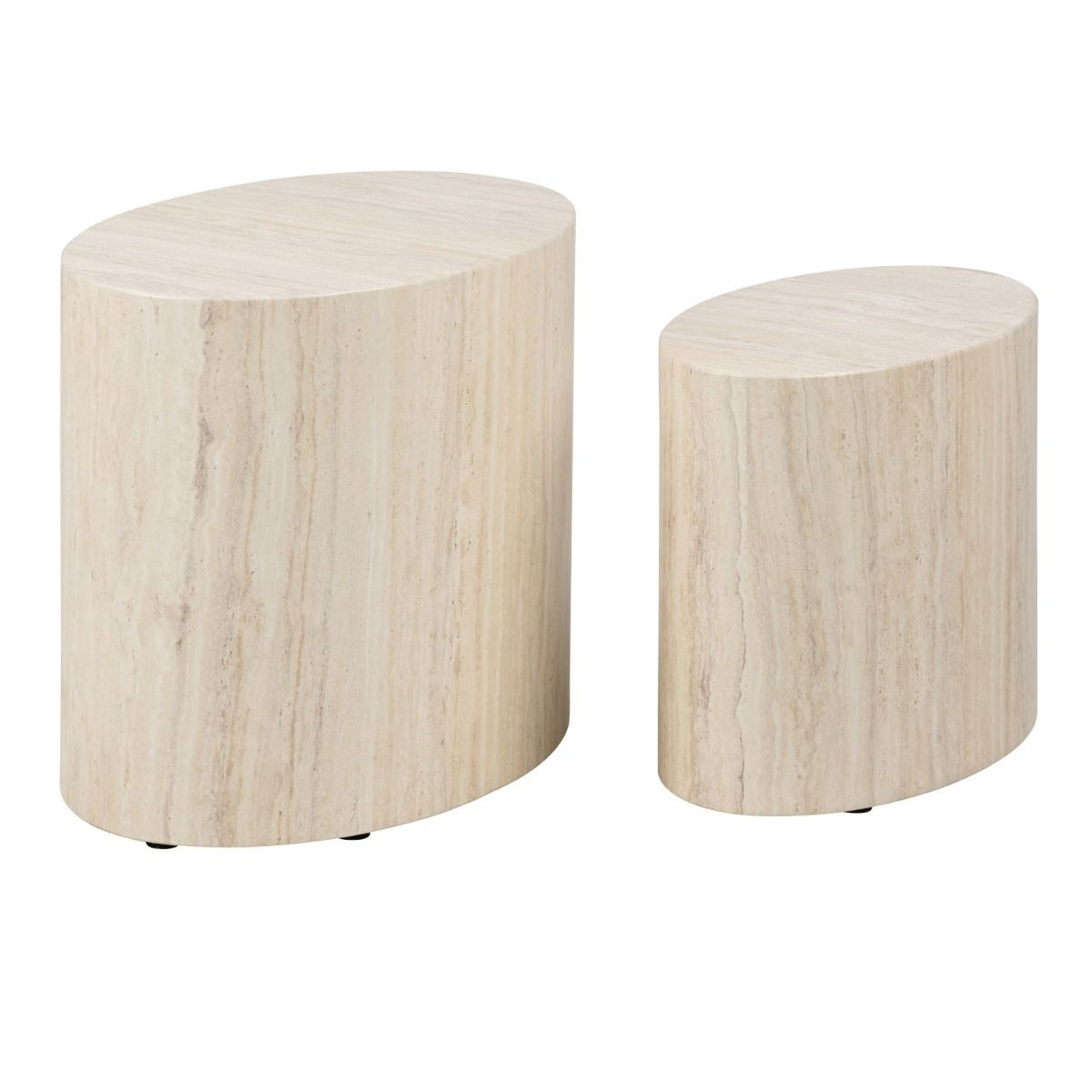 Wooden Coffee Tables in Set Of 2 Oval - Mice