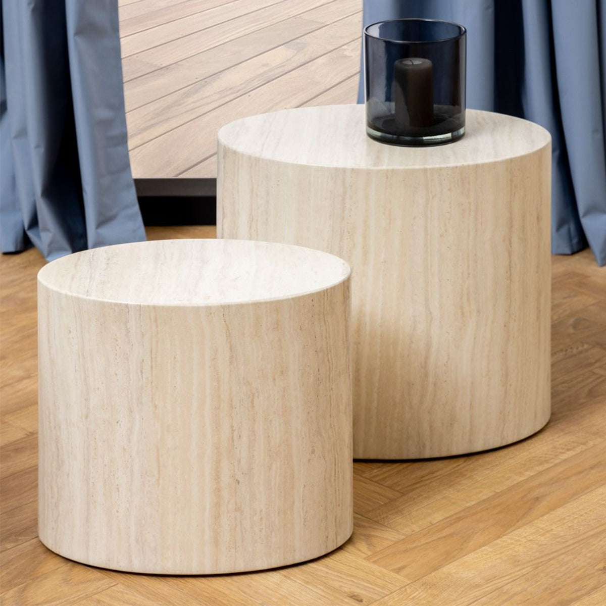 Wooden Coffee Tables in Set Of 2 Oval - Mice