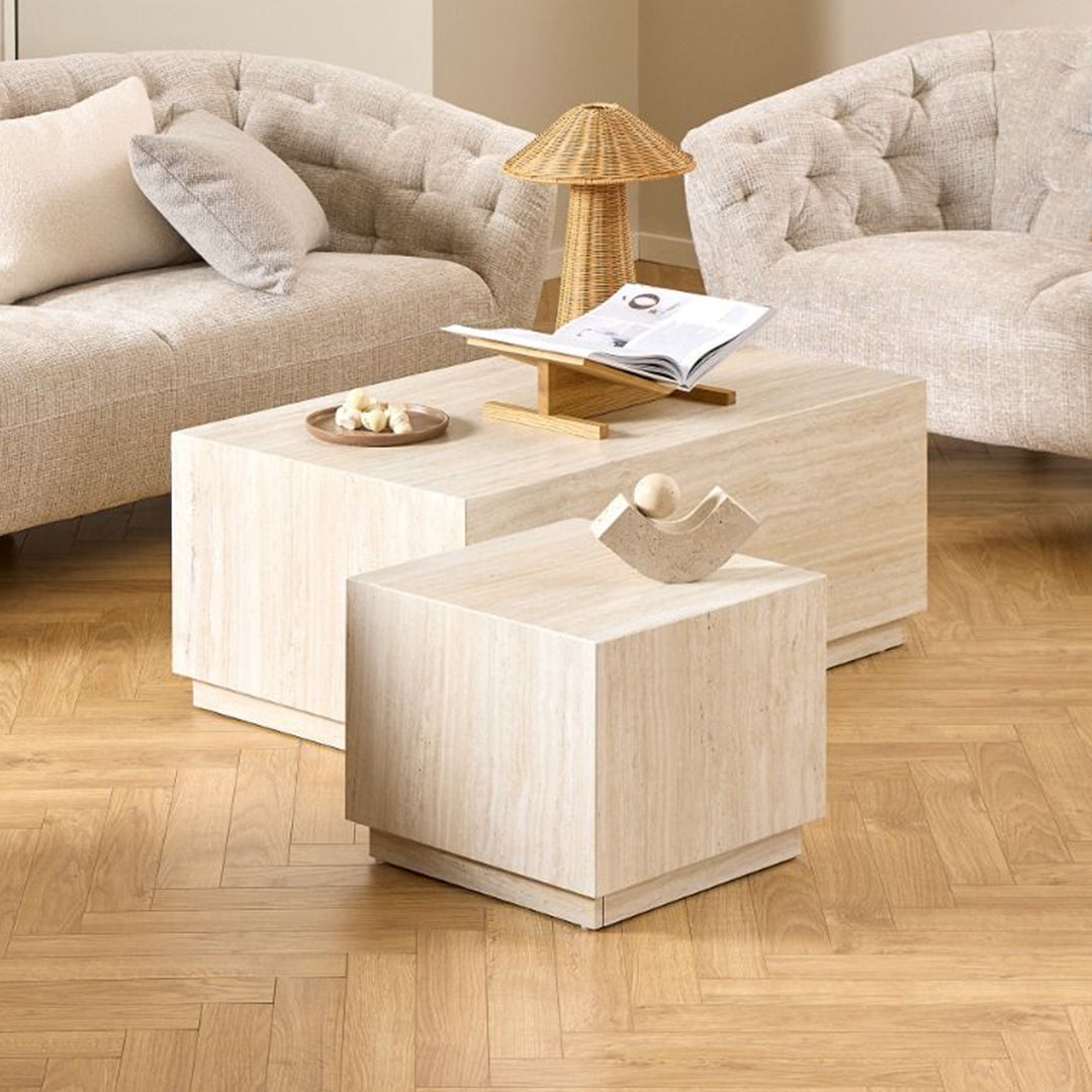 Wooden Coffee Tables in Set Of 2 Rectangular - Dice