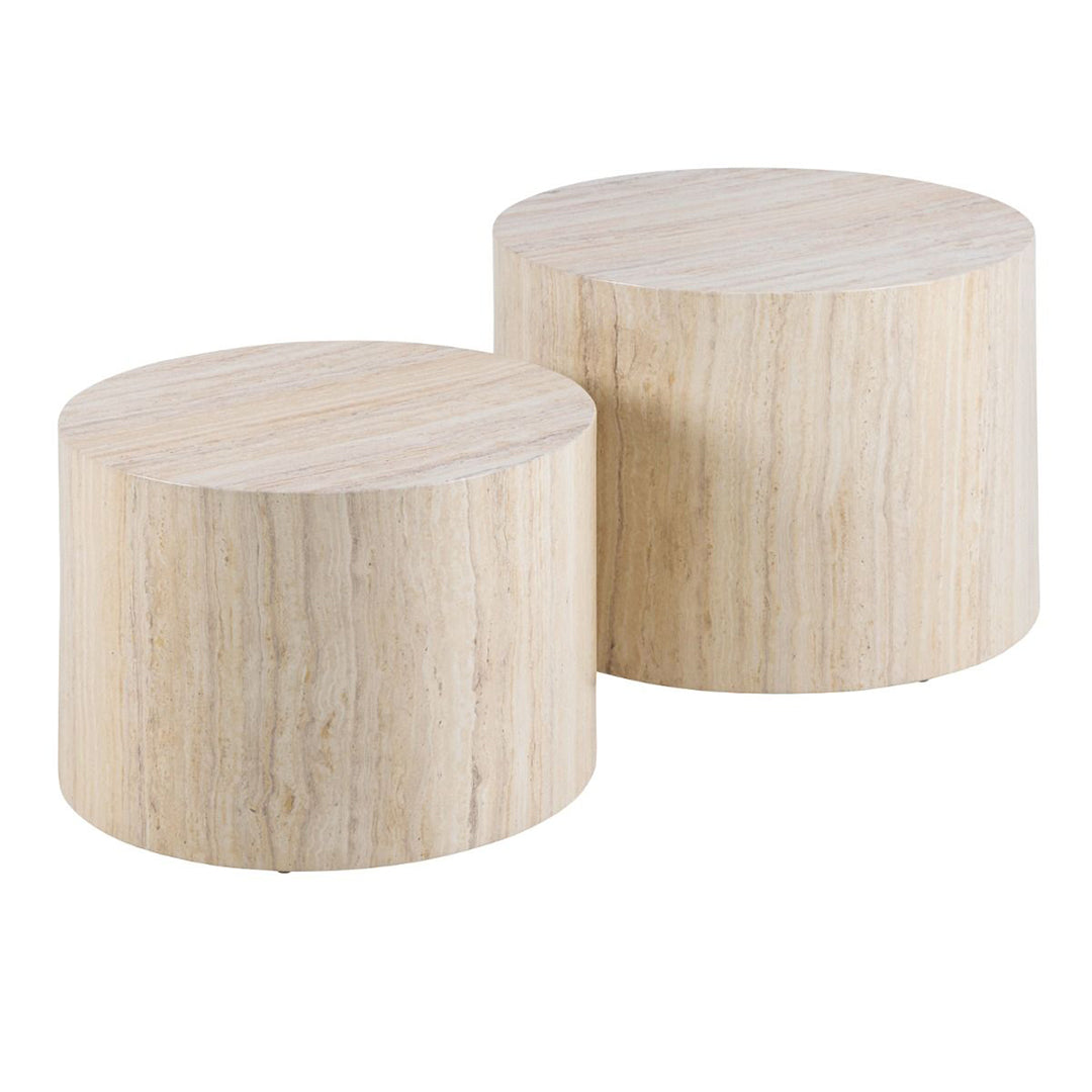 Wooden Coffee Tables in Set Of 2 Round - Dice