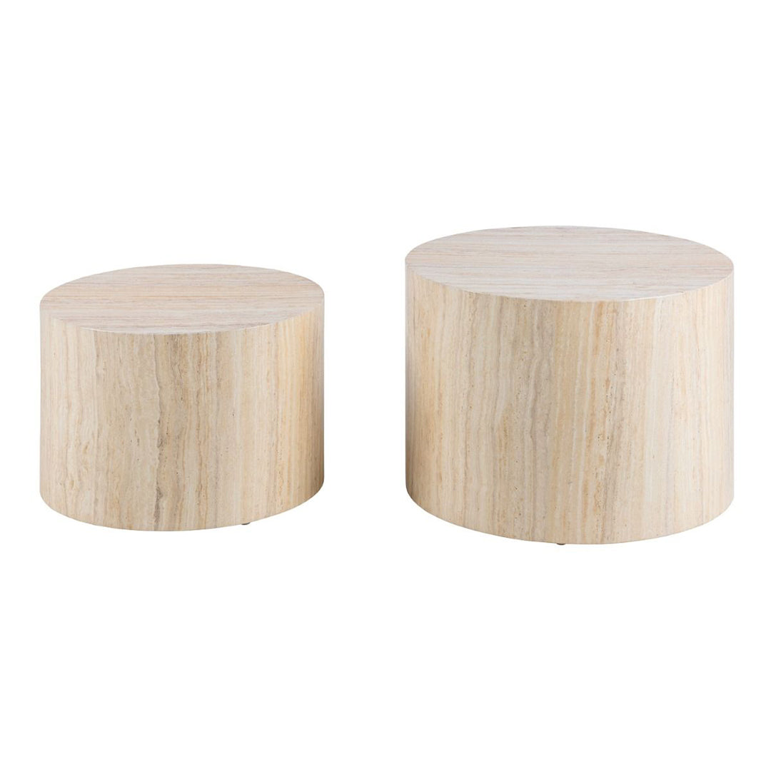 Wooden Coffee Tables in Set Of 2 Round - Dice