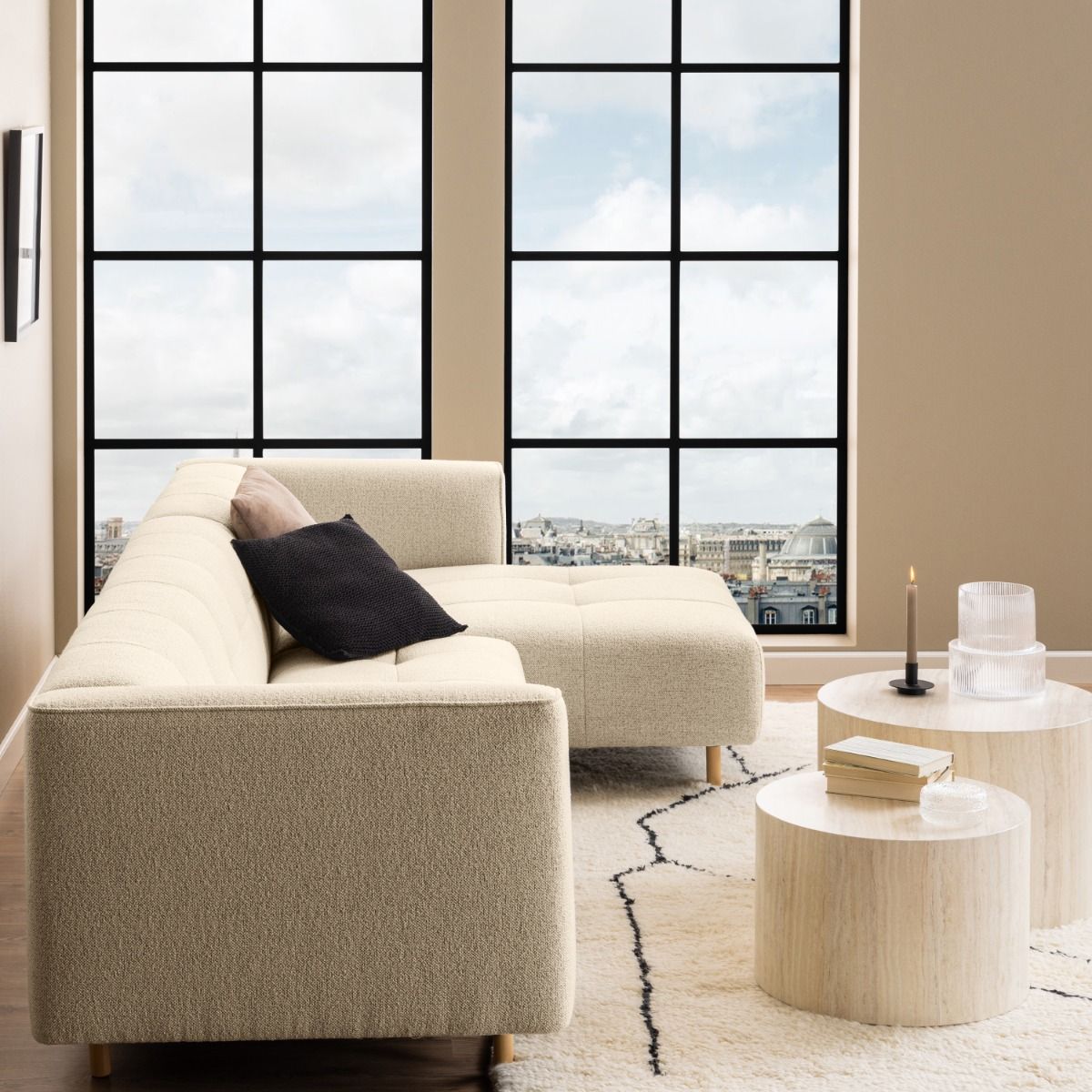 Wooden Coffee Tables in Set Of 2 Round - Dice