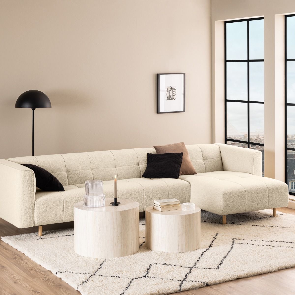 Wooden Coffee Tables in Set Of 2 Round - Dice