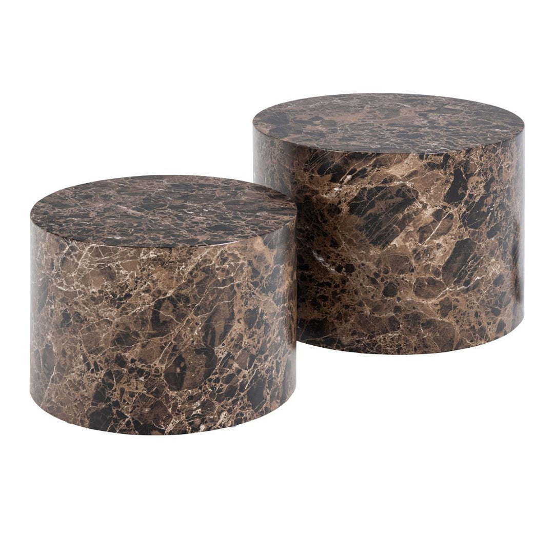 Wooden Coffee Tables in Set Of 2 Round - Dice