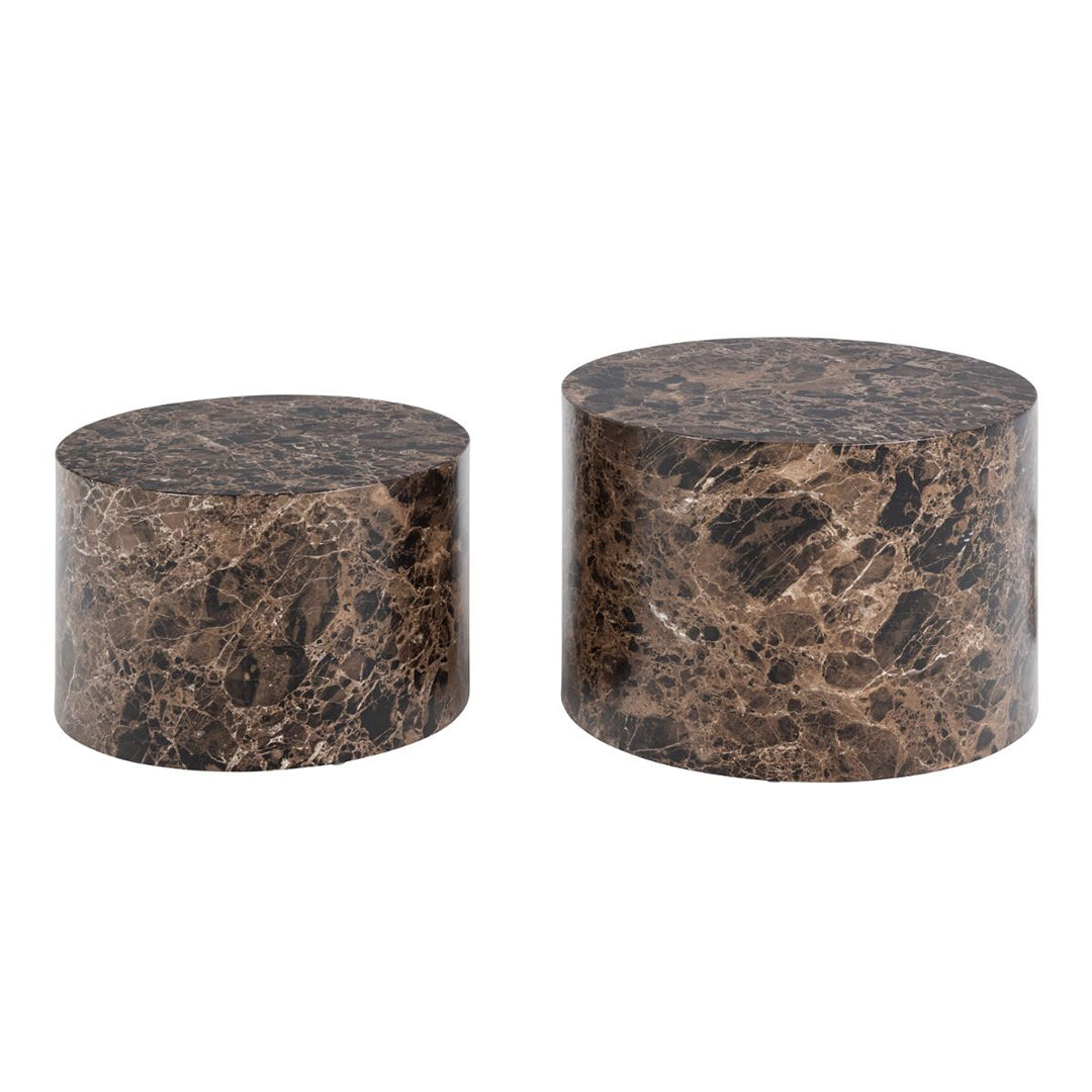 Wooden Coffee Tables in Set Of 2 Round - Dice