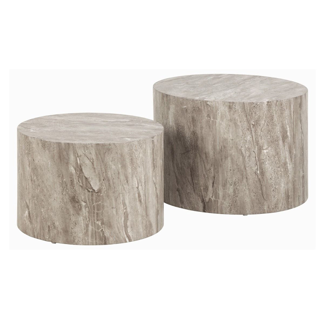 Wooden Coffee Tables in Set Of 2 Round - Dice