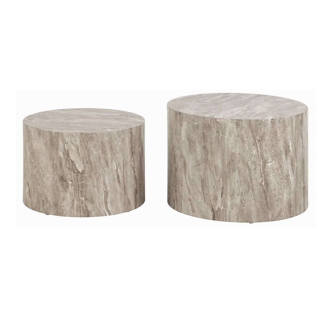 Wooden Coffee Tables in Set Of 2 Round - Dice