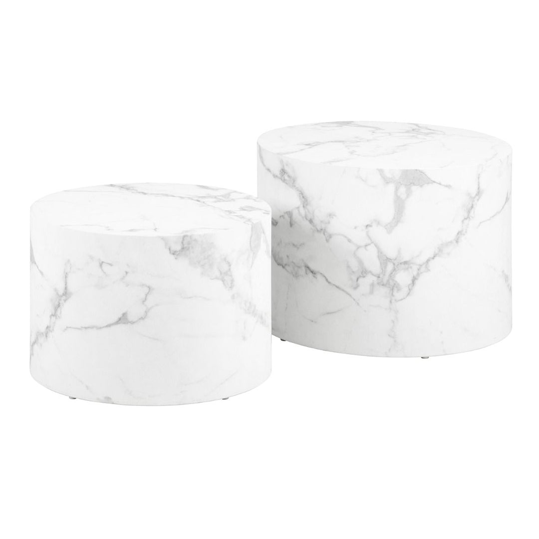 Wooden Coffee Tables in Set Of 2 Round - Dice