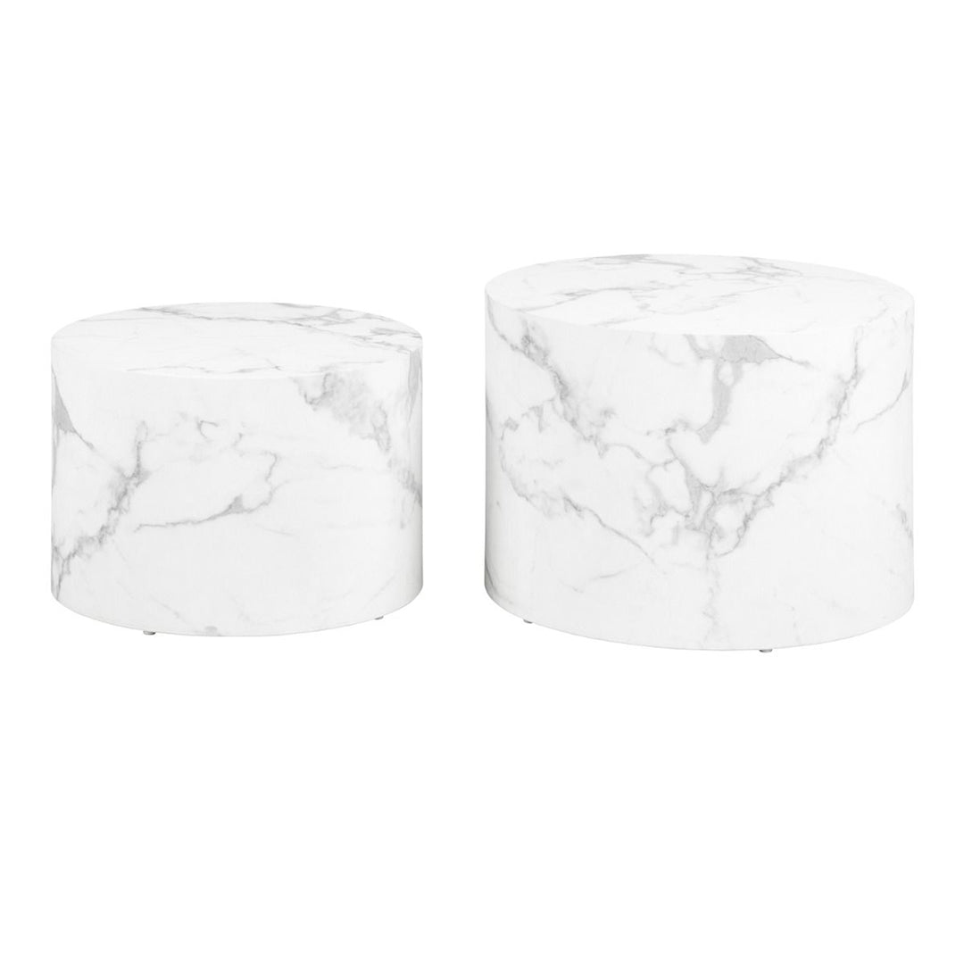 Wooden Coffee Tables in Set Of 2 Round - Dice