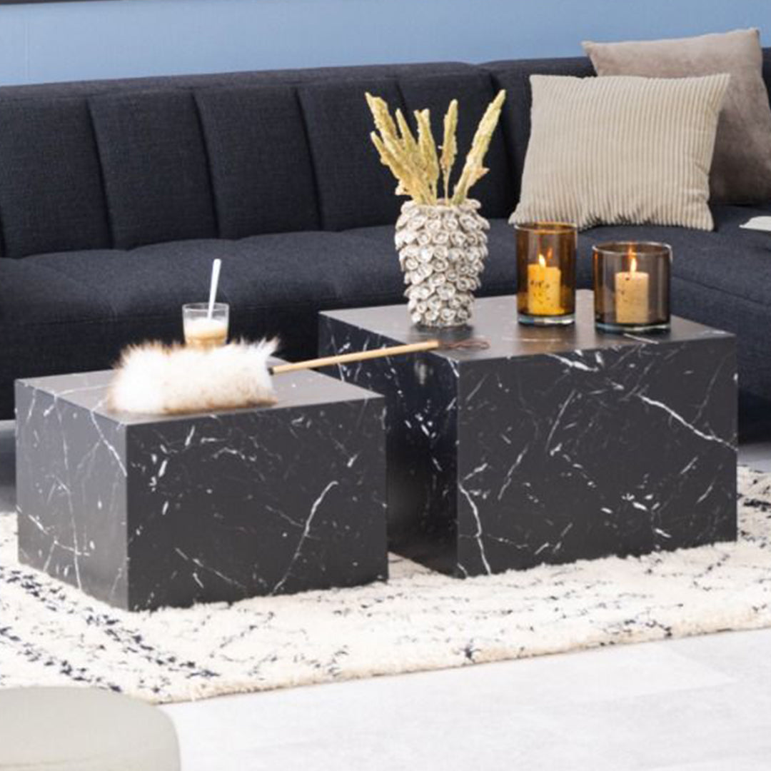 Wooden Coffee Tables in Set Of 2 Square - Dice