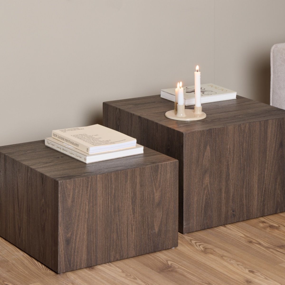 Wooden Coffee Tables in Set Of 2 Square - Dice