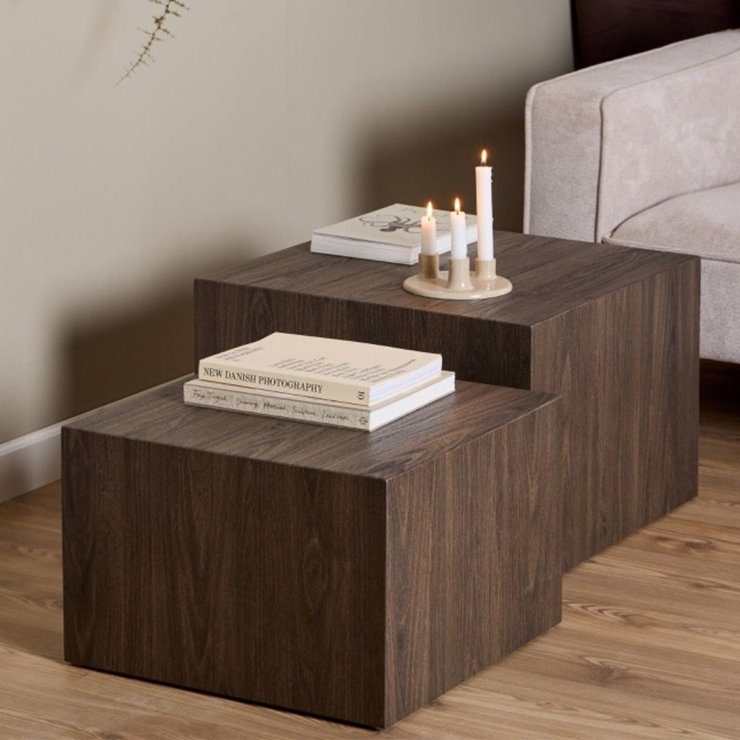 Wooden Coffee Tables in Set Of 2 Square - Dice