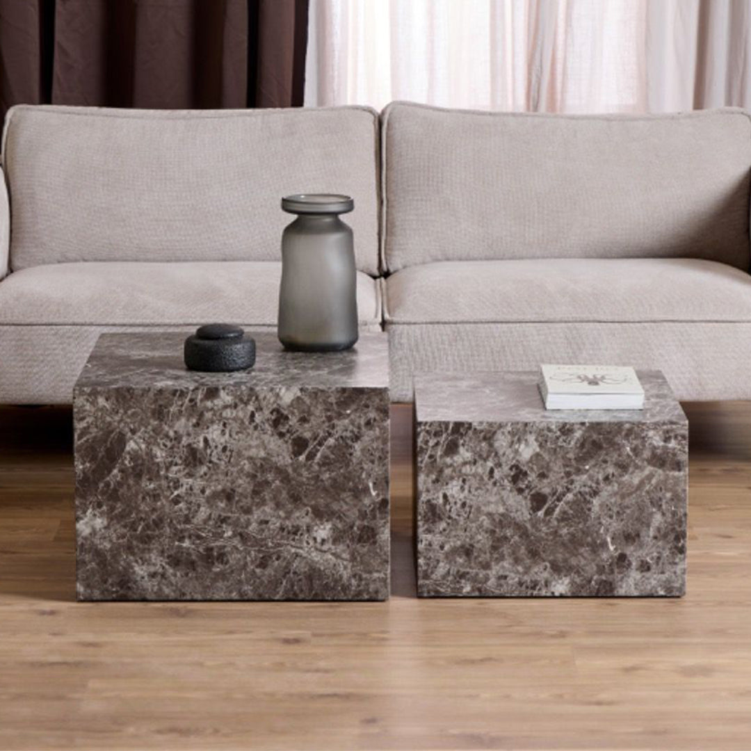 Wooden Coffee Tables in Set Of 2 Square - Dice