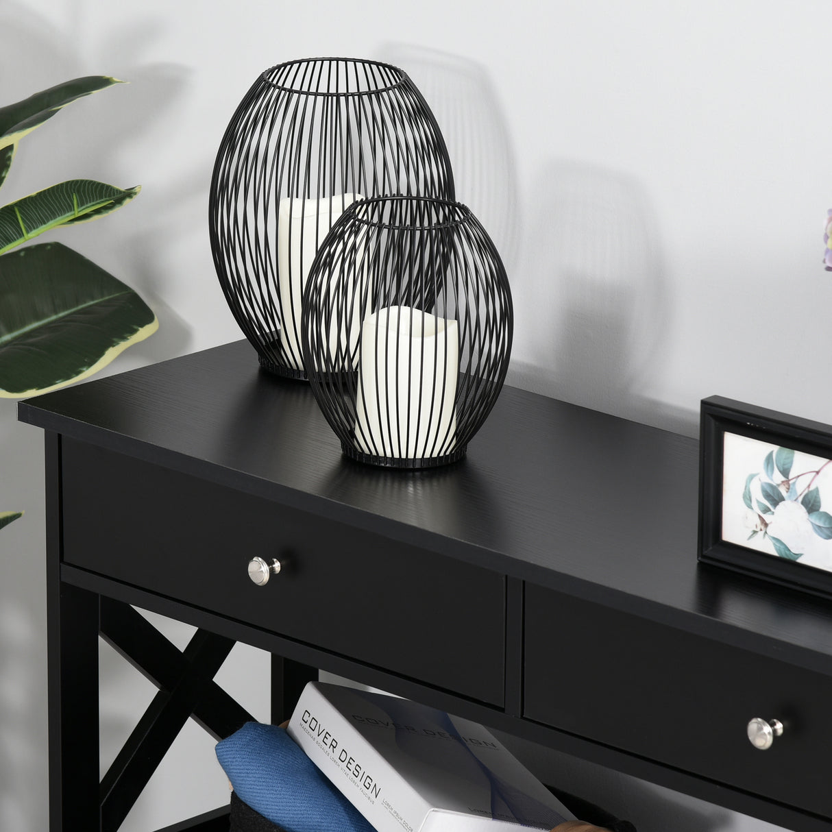 Wooden Console Table 100cm Wide With 2 Drawers And 2 Shelves - Velmora