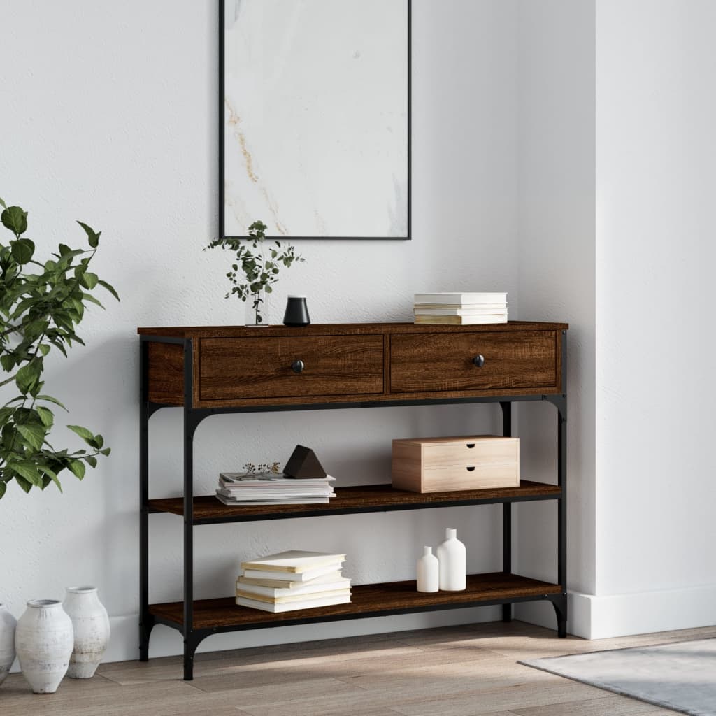 Wooden Console Table 100cm Wide With 2 Drawers - Vantage Home