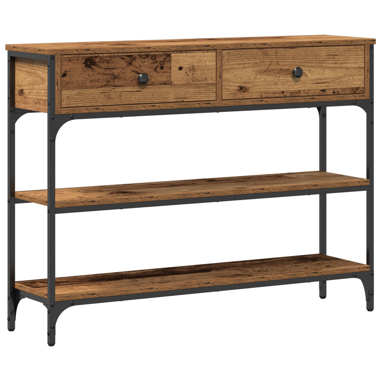 Wooden Console Table 100cm Wide With 2 Drawers - Vantage Home