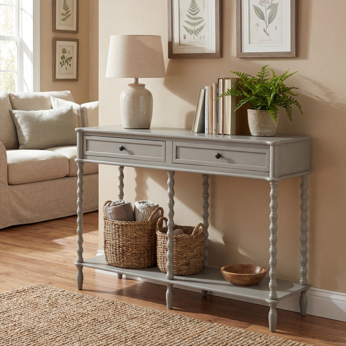 Wooden Console Table 120cm Wide With 2 Drawers - Camden