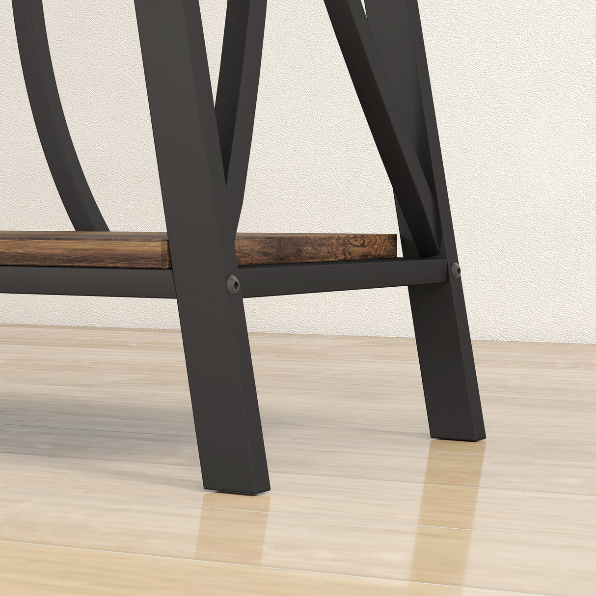 Wooden Console Table 120cm Wide With Metal Frame - Velmora
