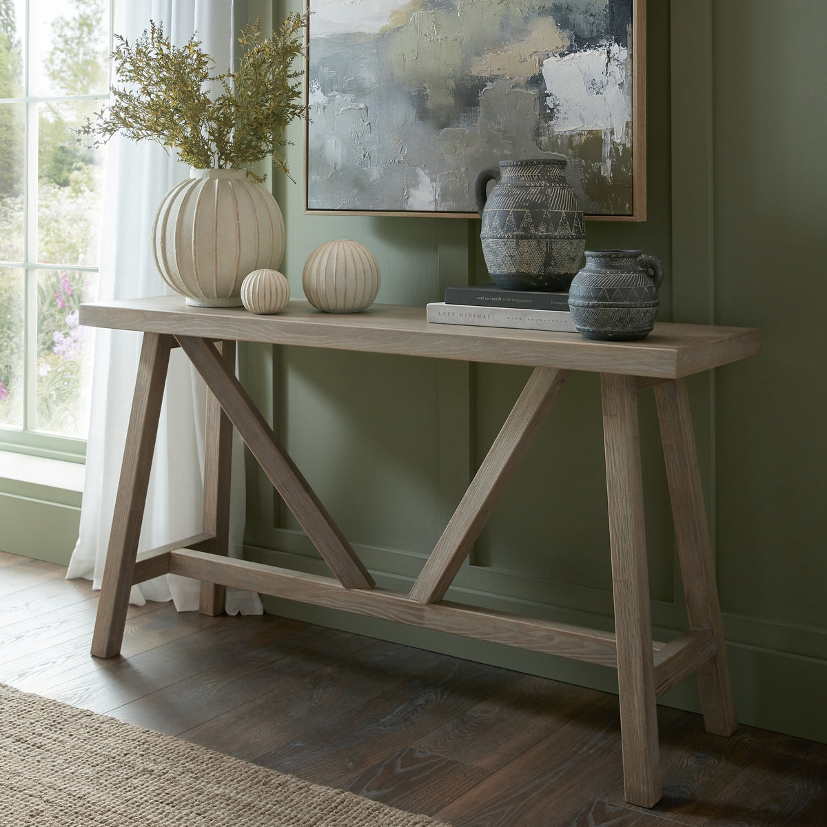 Wooden Console Table 140cm Wide - Haldon