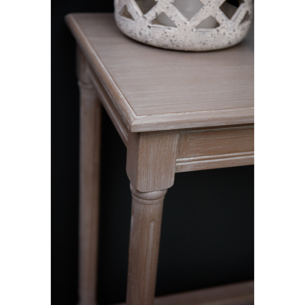 Wooden Console Table 160cm Wide With Rattan Shelf - Serene
