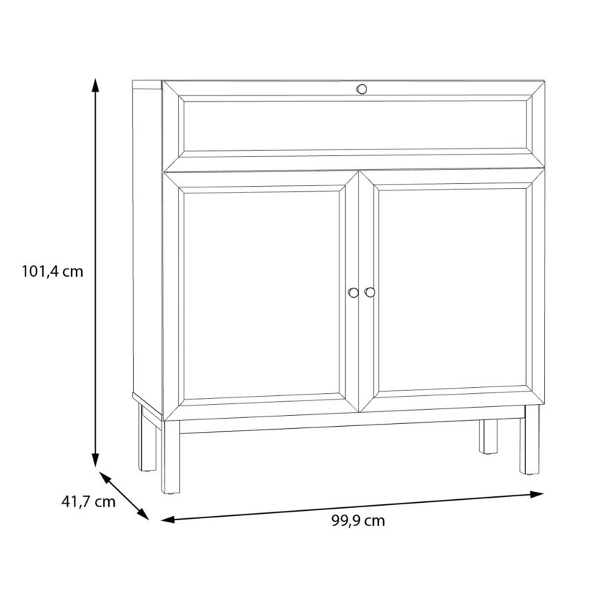 Wooden Console Table With 2 Doors And 1 Drawer - Wensley