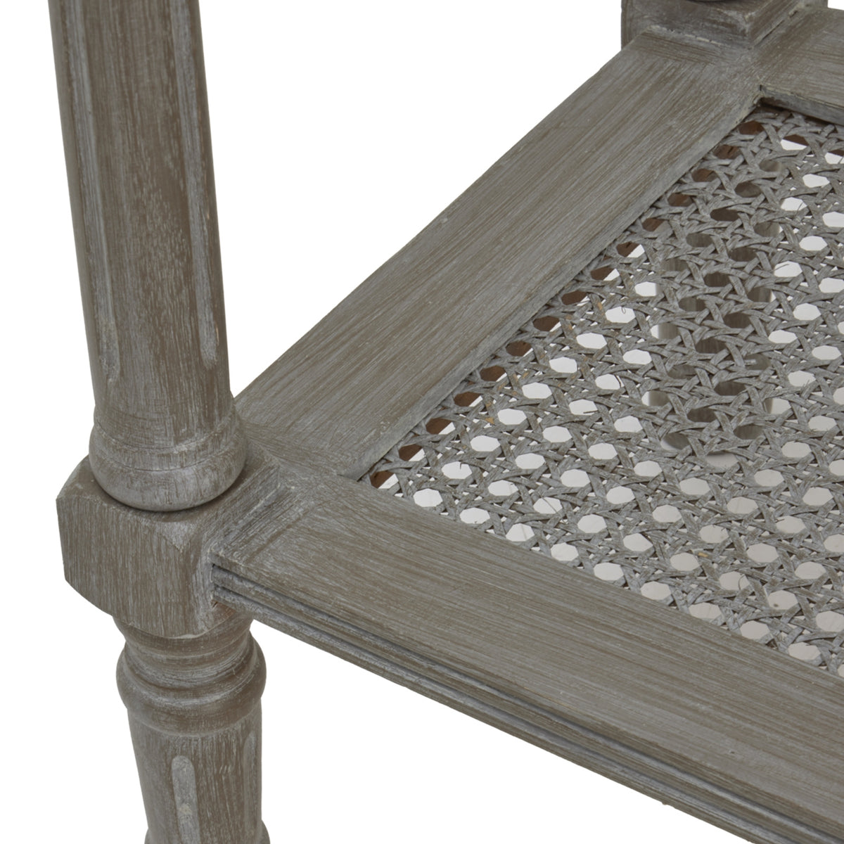 Wooden Console Table 80cm Wide With Rattan Shelf - Serene