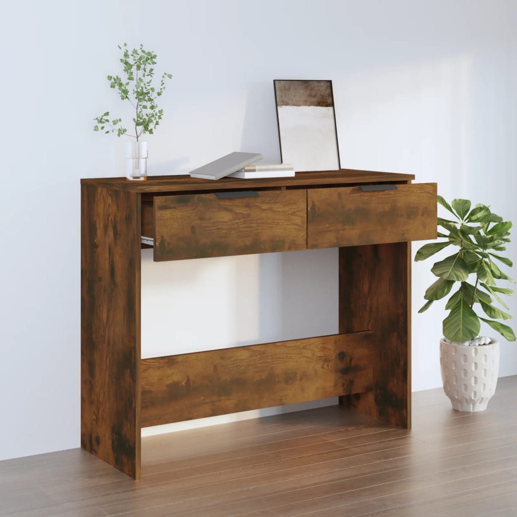 Wooden Console Table 90cm Wide With 2 Drawers - Vantage Home