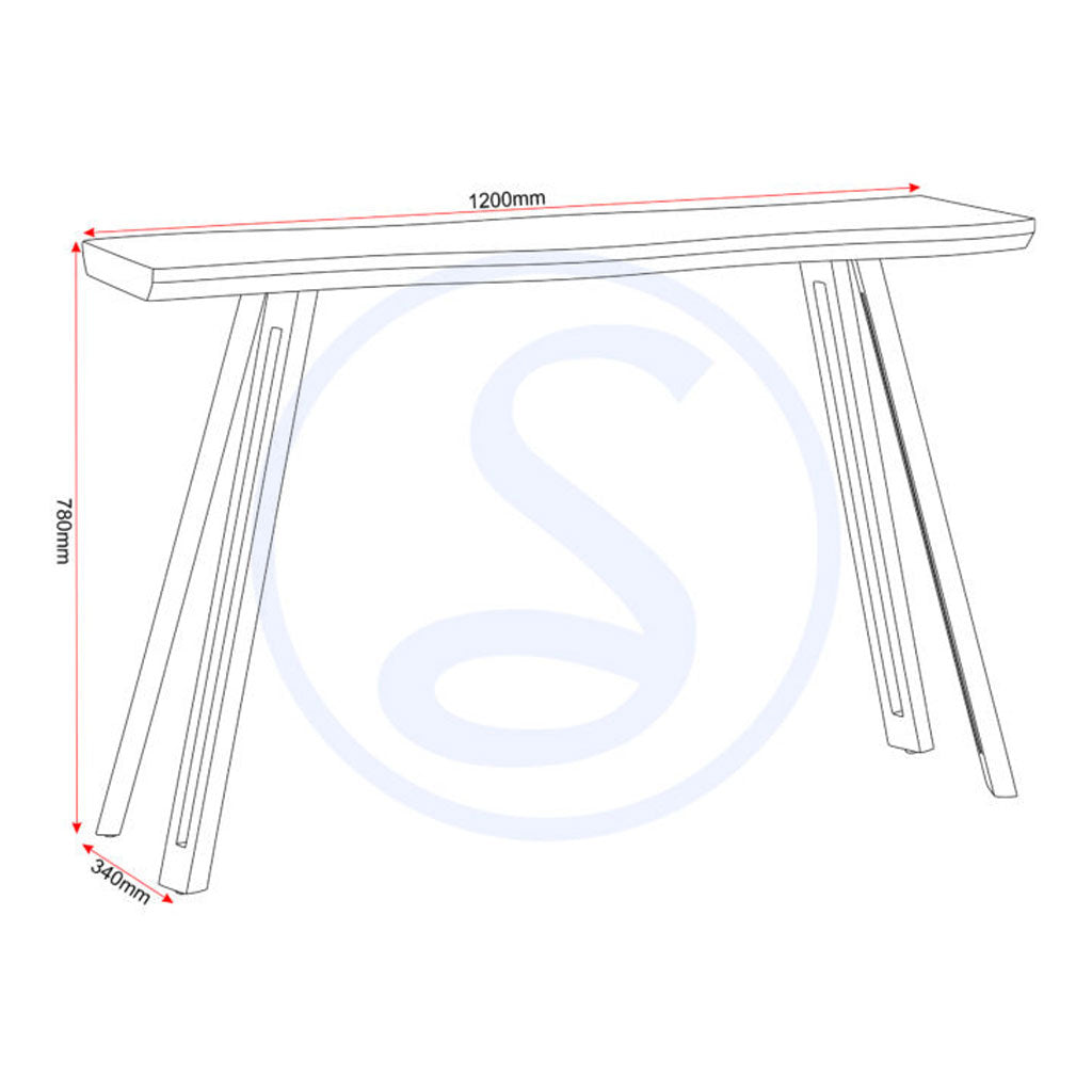 Wooden Console Table Wave Edge - Quebec