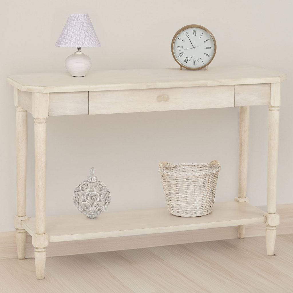 Wooden Console Table With 1 Drawer And Under Shelf - Chantilly