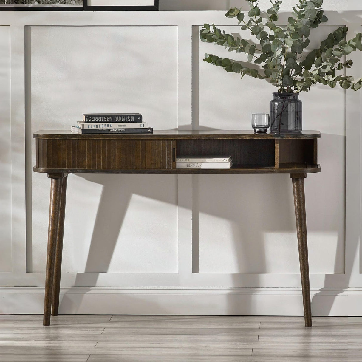 Wooden Console Table With 2 Sliding Doors - Arya