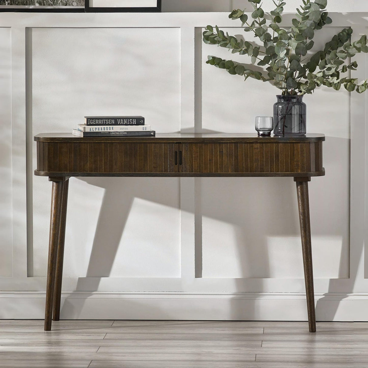 Wooden Console Table With 2 Sliding Doors - Arya