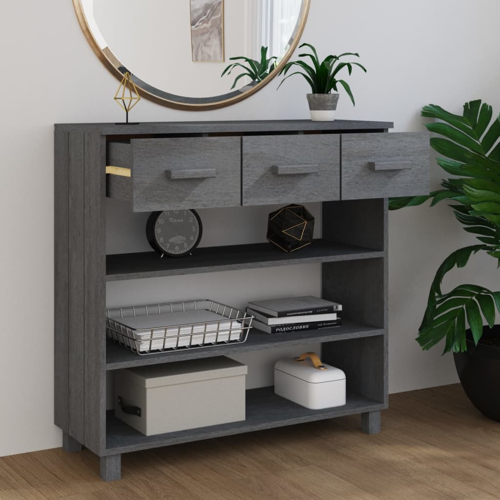 Wooden Console Table With 3 Drawers And 3 Shelves - Hamar