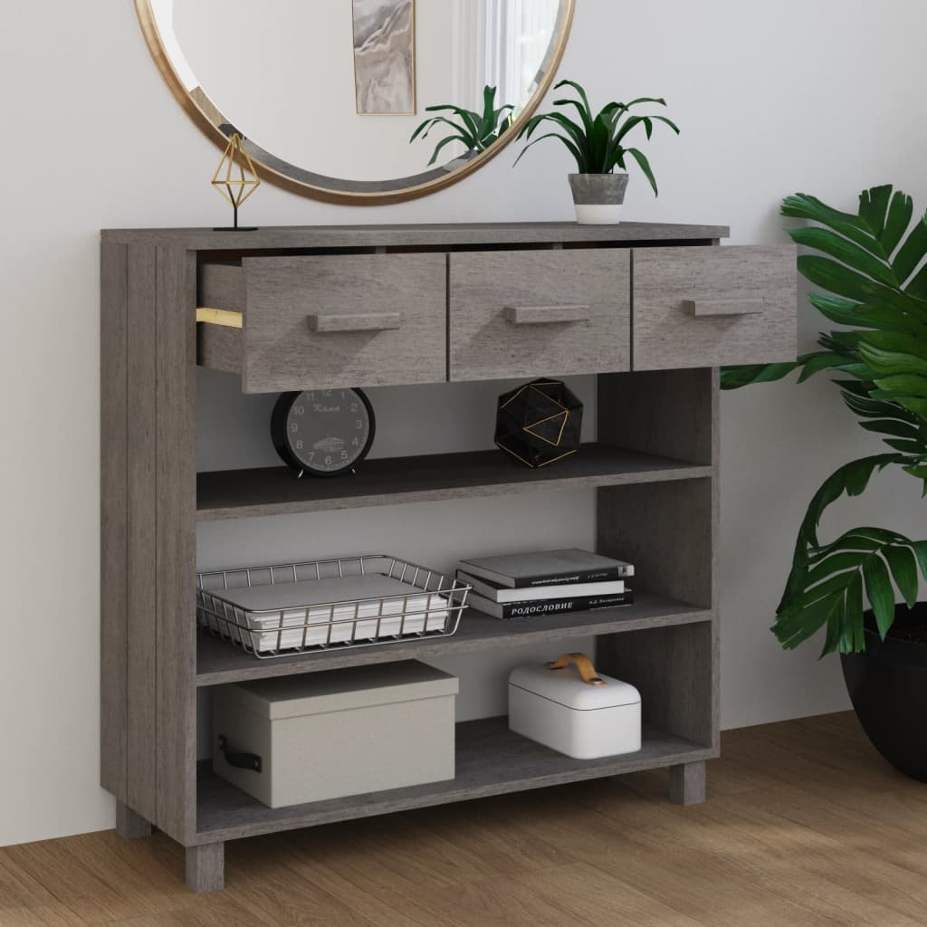 Wooden Console Table With 3 Drawers And 3 Shelves - Hamar