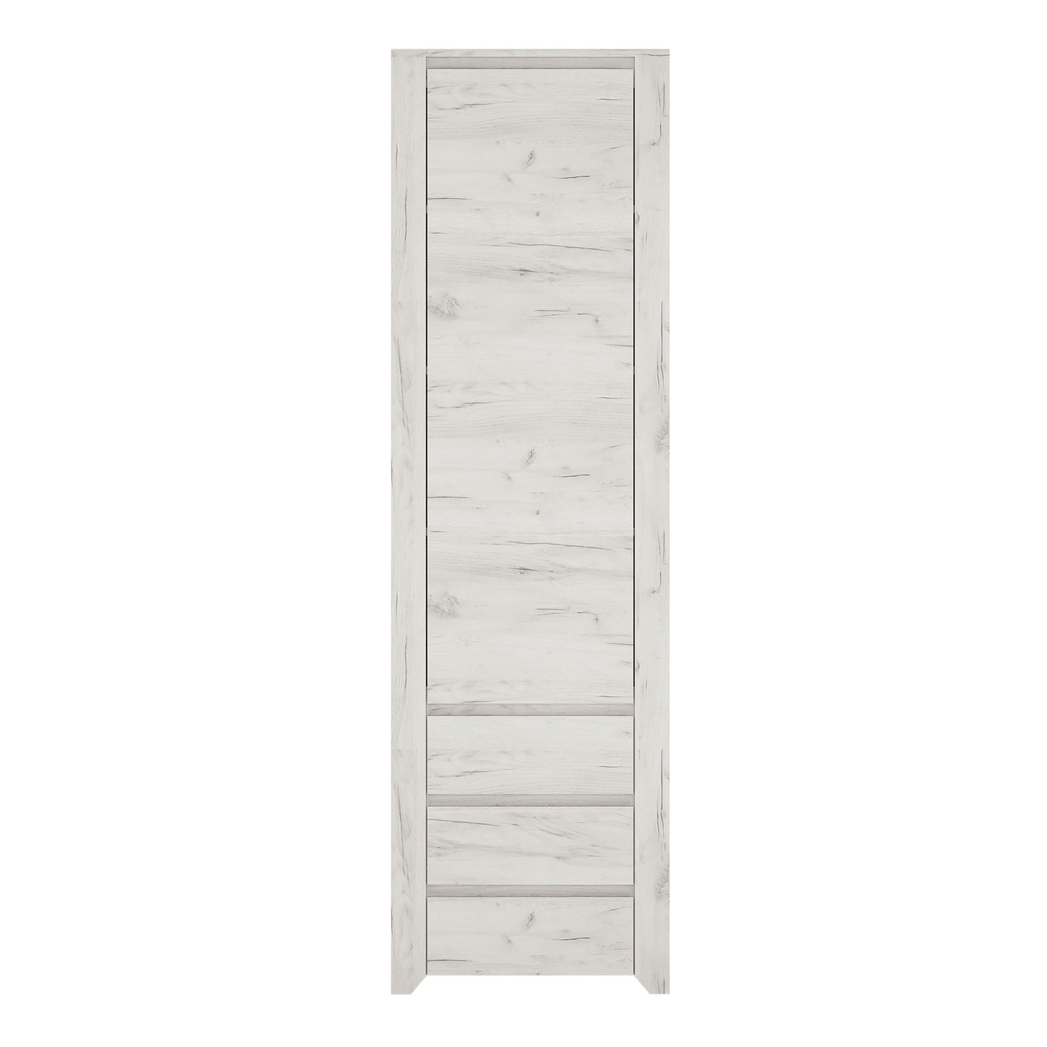 Wooden Cupboard Tall And Narrow With 1 Door 3 Drawers - Angel