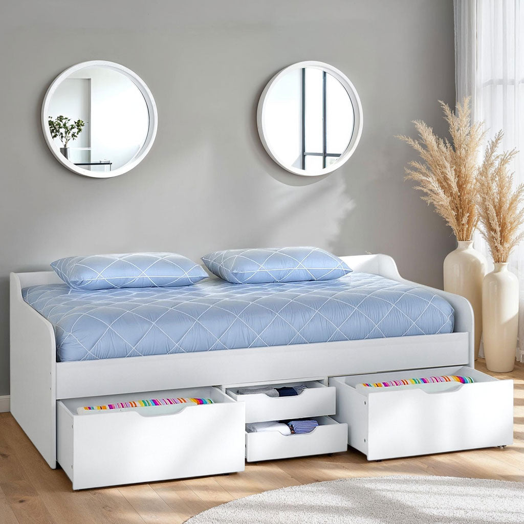 Wooden Day Bed With 4 Drawers - Dante