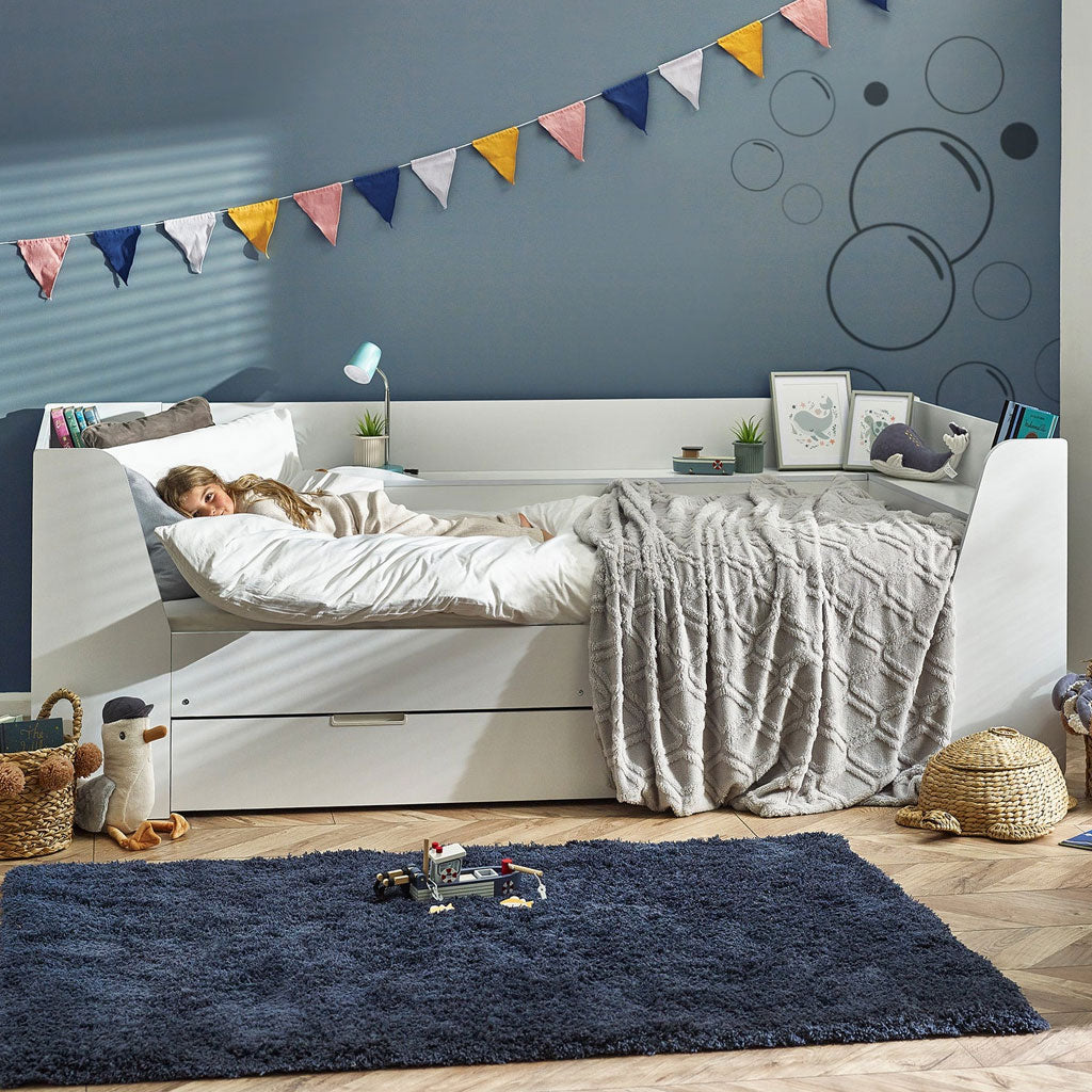 Wooden Day Bed With Drawer And Shelving Unit - Cyclone